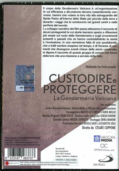 Custodire e proteggere. Vatican Gendarmerie di Cesare Cuppone - DVD - 2