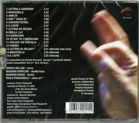 Lettera a Carosone - CD Audio di Renato Sellani - 2