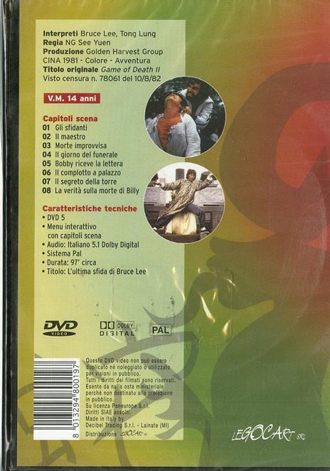 L' ultima sfida di Bruce Lee (DVD) di Yuen Ng See - DVD - 2