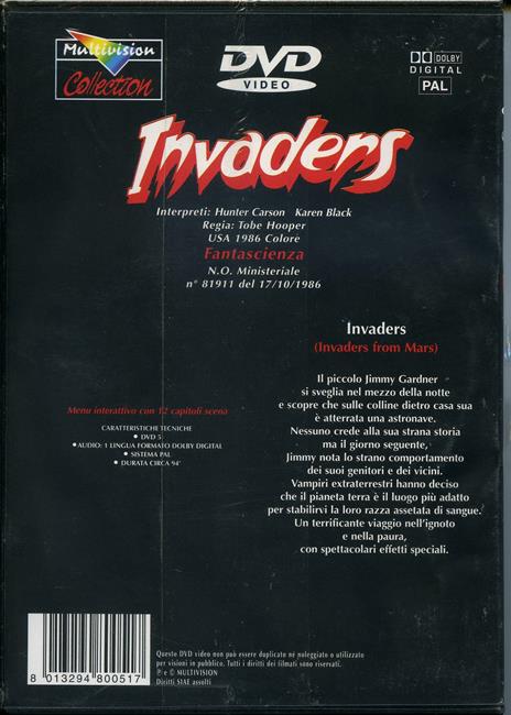 Invaders di Tobe Hooper - DVD - 2