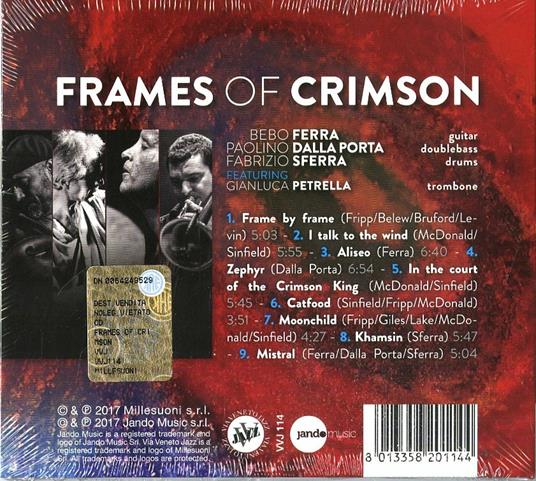 Frames of Crimson - CD Audio di Paolino Dalla Porta,Bebo Ferra,Fabrizio Sferra - 2