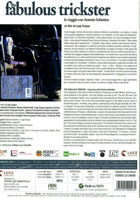 The Fabulous Trickster. In viaggio con Antonio Infantino. Con Booklet (DVD) di Luigi Cinque - DVD - 2