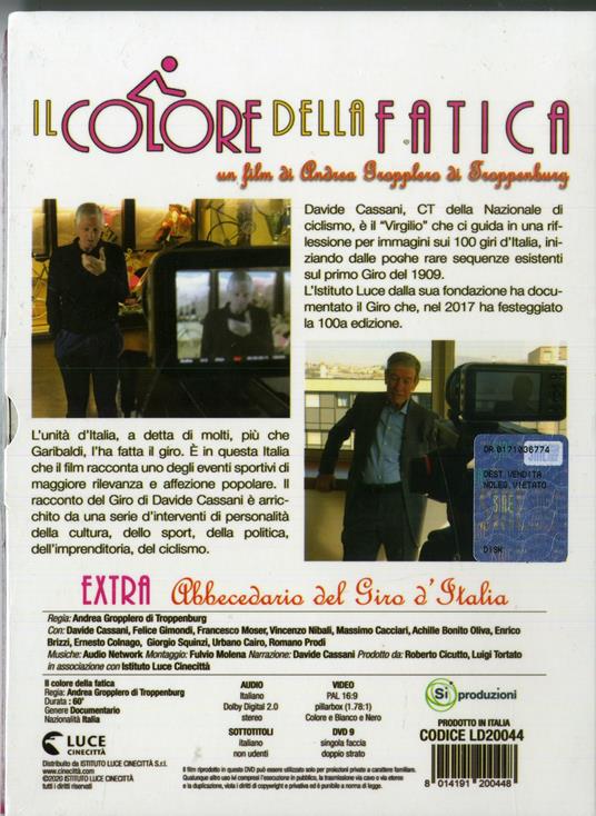 Il colore della fatica (DVD) di Luca Bettiol,Luca De Santis,Giacomo Pani,Stefano Pavin,Alessandro Zampieri - DVD - 2