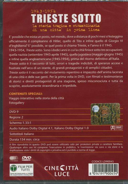 Trieste sotto. 1943 - 1954. di Marino Maranzana - DVD - 2