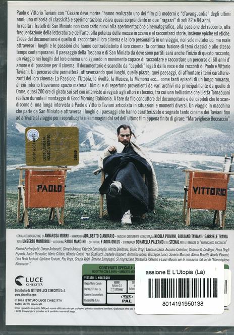 La passione e l'utopia. Viaggio nel cinema dei fratelli Taviani di Mario Canale - DVD - 2