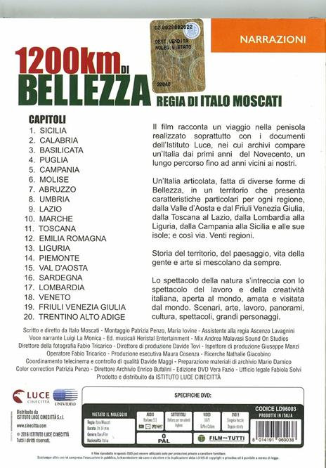 1200 Km di bellezza di Italo Moscati - DVD - 2