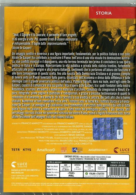 Alcide De Gasperi. Il miracolo incompiuto (DVD) di Franco Mariotti - DVD - 2