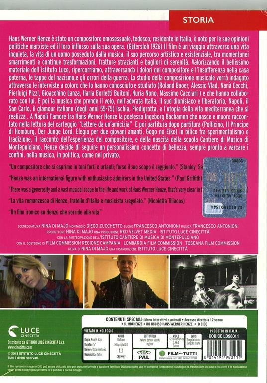 Hans Werner Henze. La musica, l'amicizia, il gioco (DVD) di Nina Di Majo - DVD - 2