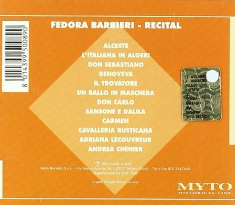 Fedora Barbieri - CD Audio di Fedora Barbieri - 2