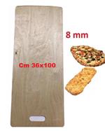 , Roma Pala Pizza 36x100cm, Rettangolare con Manico, Spessore 8 mm in Betulla