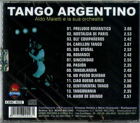 Tango argentino vol.1 - CD Audio di Aldo Maietti - 2