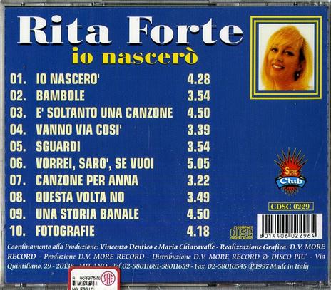 Io nascerò - CD Audio di Rita Forte - 2