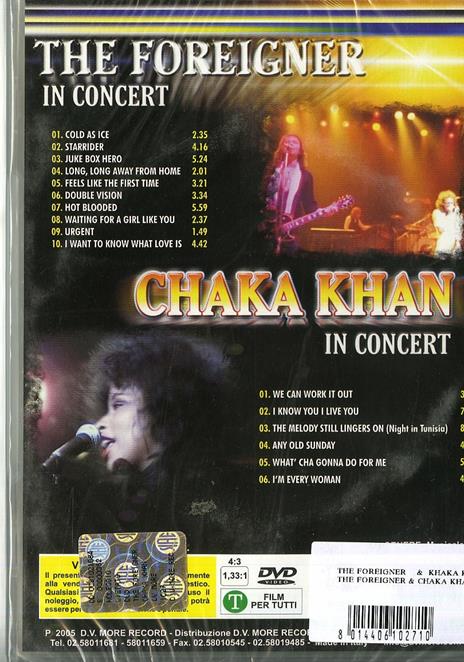 Foreinger. In Concert. Chaka Khan. In Concert (DVD) - DVD di Foreigner,Chaka Khan - 2