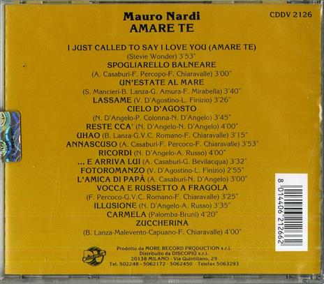 Amare te - CD Audio di Mauro Nardi - 2