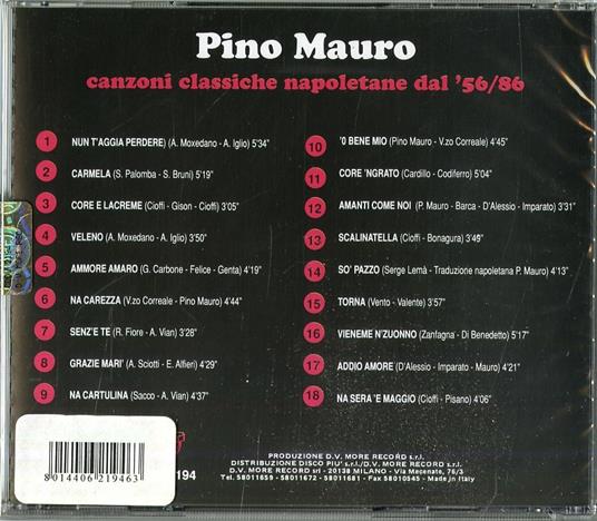 Canzoni classiche napoletane '56-'86 - CD Audio di Pino Mauro - 2