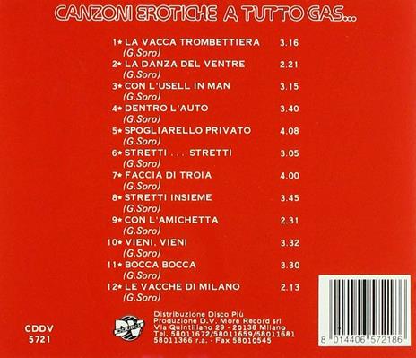 Canzonierotiche a Tutto Gas… - CD Audio - 2