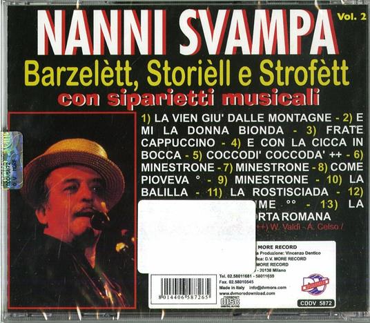 Barzelett, storiell e strofett vol.2 - CD Audio di Nanni Svampa - 2