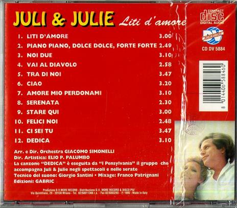 Liti d'amore - CD Audio di Juli e Julie - 2