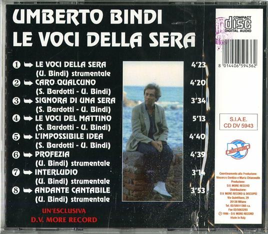 Le voci della sera - CD Audio di Umberto Bindi - 2