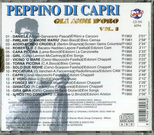 Gli anni d'oro vol.3 - CD Audio di Peppino Di Capri - 2
