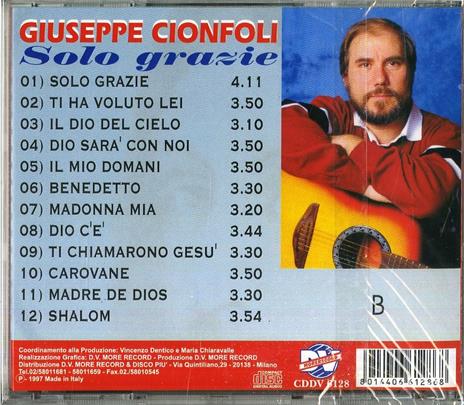 Solo grazie - CD Audio di Giuseppe Cionfoli - 2