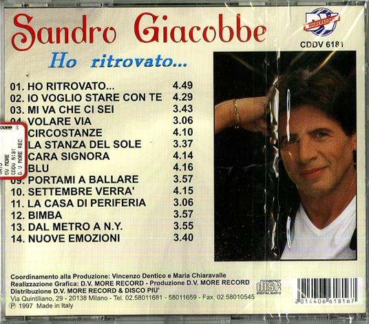 Ho ritrovato... - CD Audio di Sandro Giacobbe - 2
