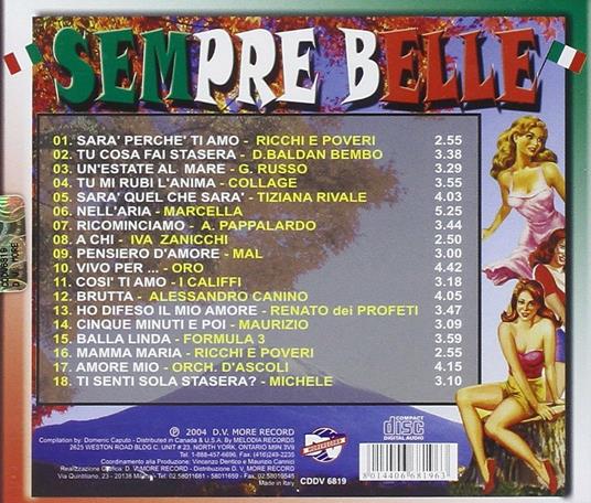 Sempre belle - CD Audio - 2