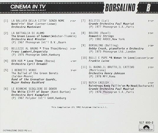 Cinema in TV vol.2 (Colonna sonora) - CD Audio - 2