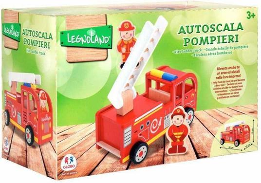 Camion Pompiere in Legno