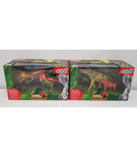 Animali dinosauri realistici set 2 pezzi con accessori 6 modelli - 3