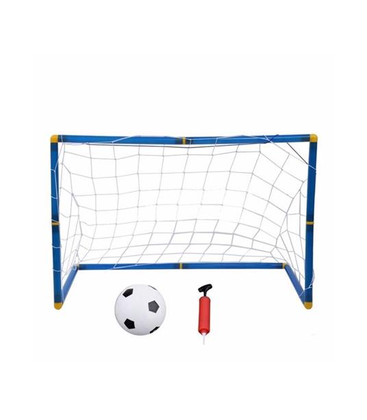 Set 2 Porte Con Reti Da Calcio 79x50x43 Cm Per Bambini Uso Esterno Con Accessori - 2