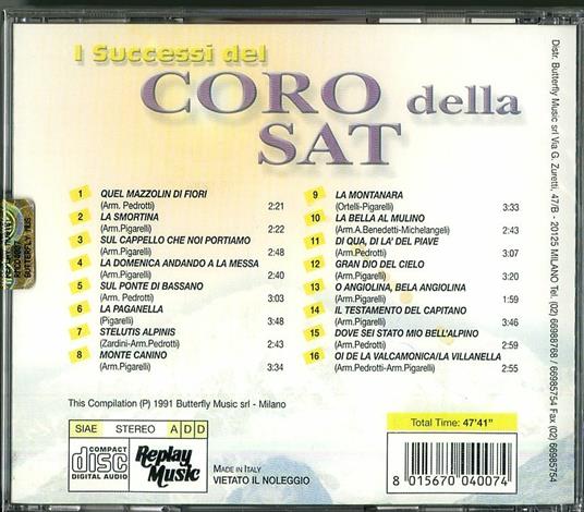I successi del coro della SAT - CD Audio di Coro della SAT - 2