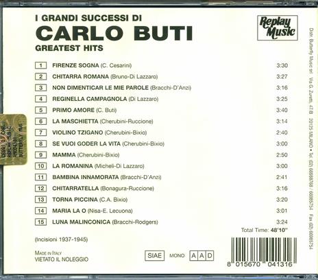 I grandi successi di Carlo Buti - CD Audio di Carlo Buti - 2