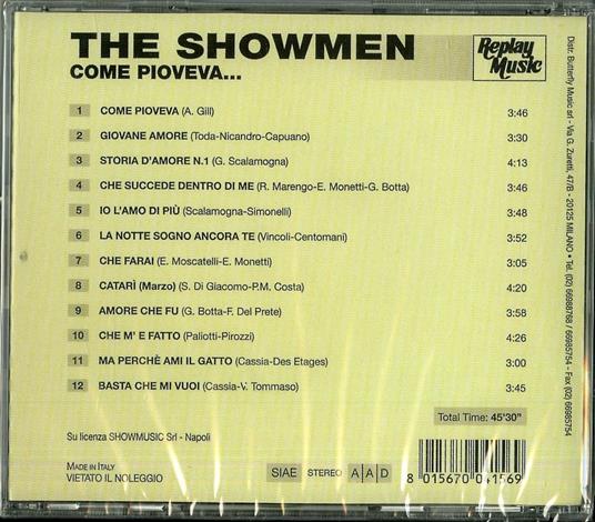 Come pioveva - CD Audio di Showmen - 2