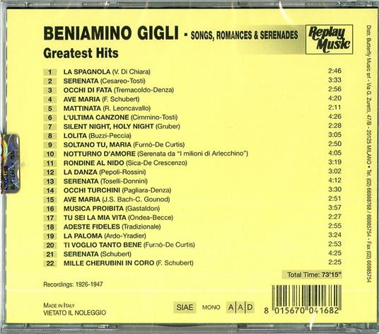 Greatest Hits - CD Audio di Beniamino Gigli - 2