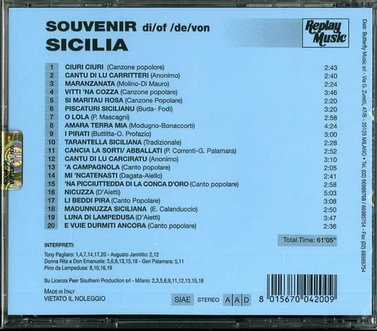 Souvenir di Sicilia - CD Audio - 2