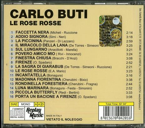 Le rose rosse - CD Audio di Carlo Buti - 2