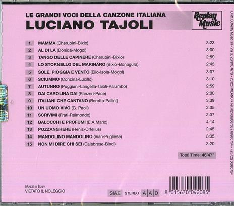 Le grandi voci della canzone italiana - CD Audio di Luciano Tajoli - 2
