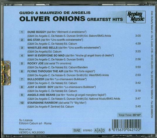 Greatest Hits - CD Audio di Oliver Onions - 2