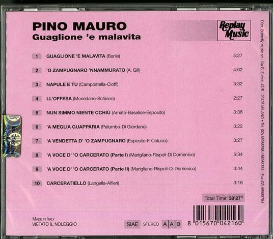 Guaglione 'e malavita - CD Audio di Pino Mauro - 2