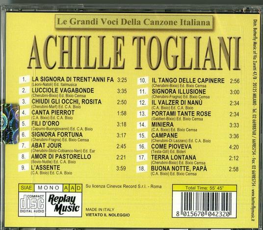 Le grandi voci della canzone italiana - CD Audio di Achille Togliani - 2