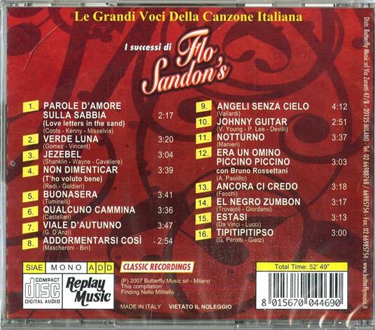 I successi di - CD Audio di Flo Sandon's - 2