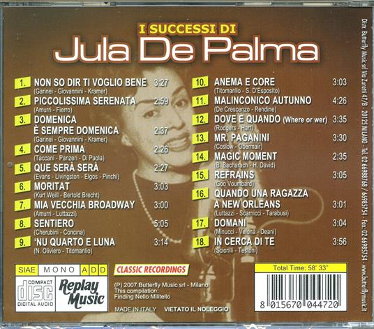 I successi - CD Audio di Jula De Palma - 2