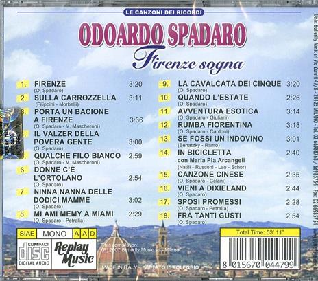 Firenze sogna - CD Audio di Odoardo Spadaro - 2