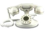 Telefono Fisso Brondi Vintage 10 Stile Vintage con Cavi In Tessuto Bianco