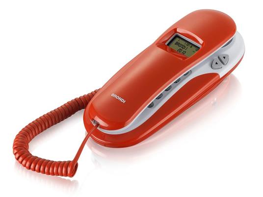 Bianco Identificatore di chiamata Cid Brondi KENOBY CID Telefono analogico Rosso 