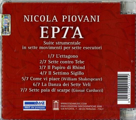 Epta (Colonna sonora) - CD Audio di Nicola Piovani - 2