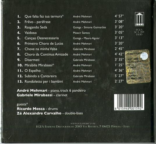 Miramari - CD Audio di Gabriele Mirabassi,André Mehmari - 2