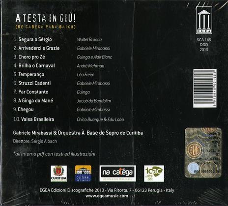 A testa in giù (De cabeca para baixo) - CD Audio + DVD di Gabriele Mirabassi,Orquestra à Base de Sopro (OABS) - 2