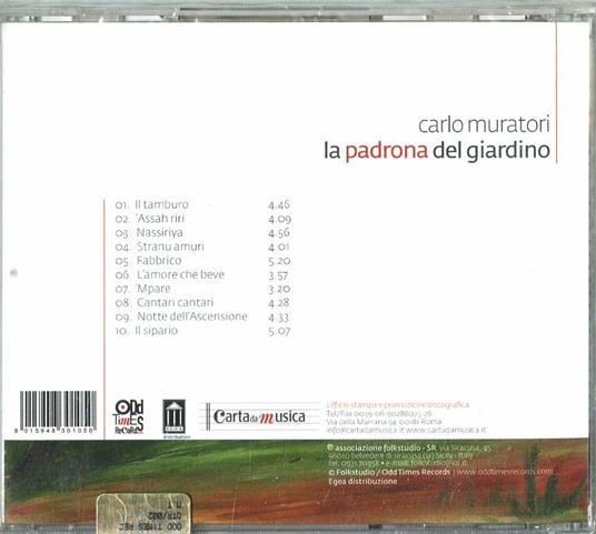 La padrona del giardino - CD Audio di Carlo Muratori - 2
